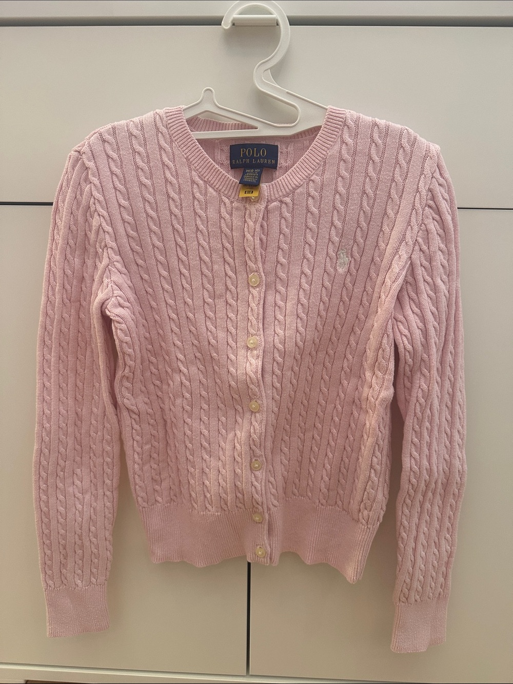 Ralph Lauren Light Pink Cable-Knit Button Cardigan